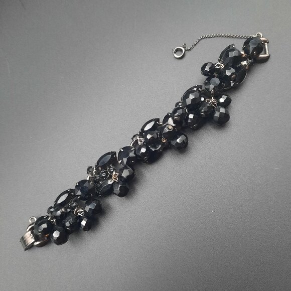 Vintage Julianna‎ D&E Black Beaded Bracelet With Chain & Clasp - Picture 6 of 9
